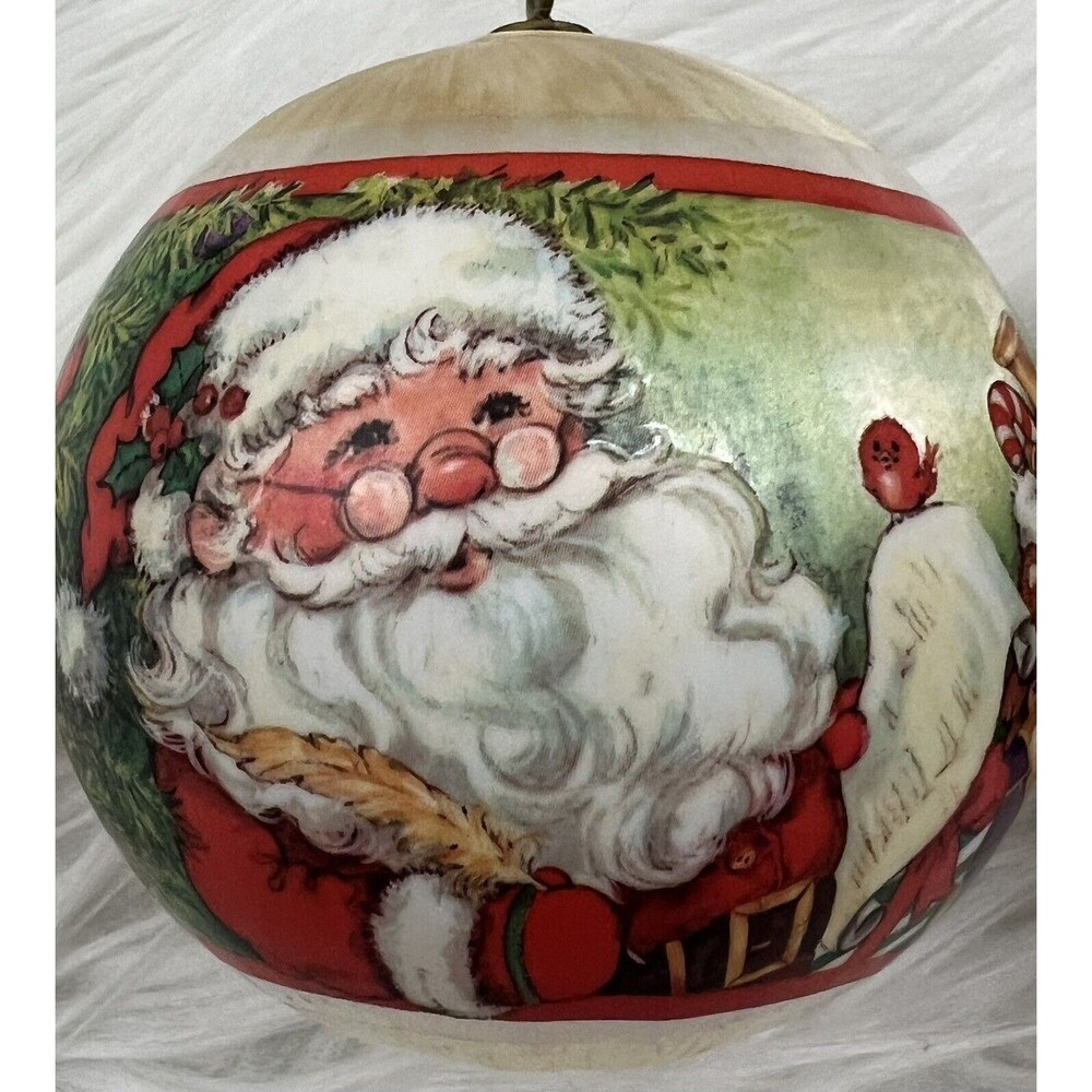 Lot‎ Of 4 Vintage Silky Satin Santa Claus Christmas Ornaments ~Dated 1982